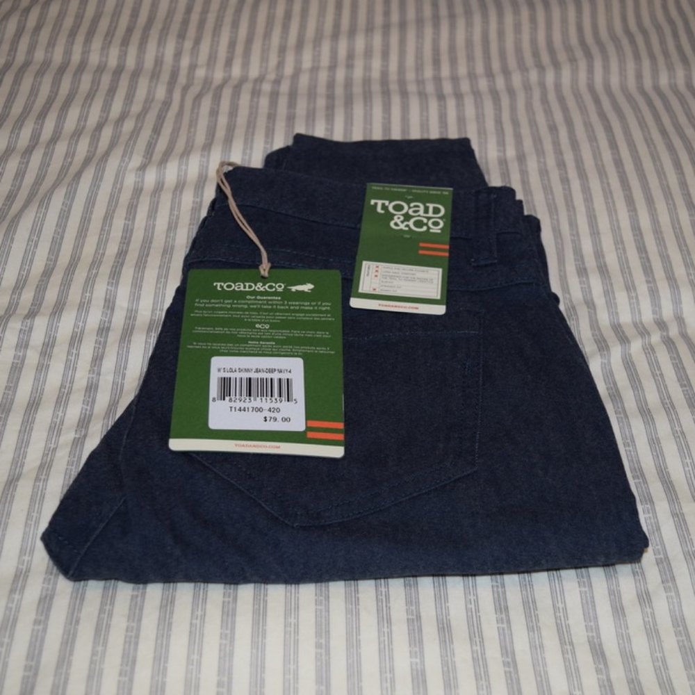 Toad&Co Deep Navy Lola Organic Cotton Skinny Jeans 4 NWT - Picture 3 of 7